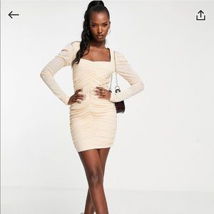 The Style x Liberty puff sleeve ruched mini dress